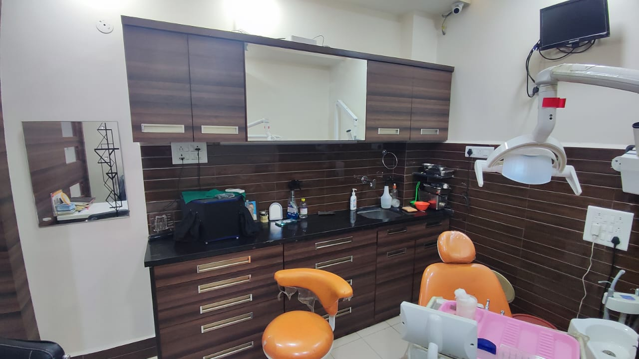 Instrument counter and cabinets at Vijay Nagar clinic, Indore